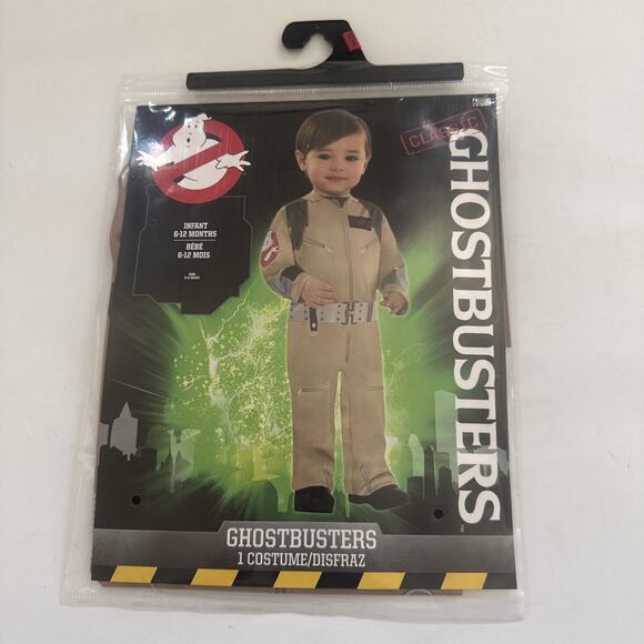 NIP NEW GHOSTBUSTERS COSTUME UNISEX INFANT 6-12 MONTHS JUMPSUIT HALLOWEEN 1 PC - Picture 1 of 8